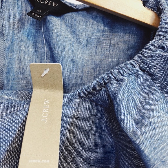 NWT J. CREW Denim Off-the-shoulder Flowy Shirt - Picture 5 of 5